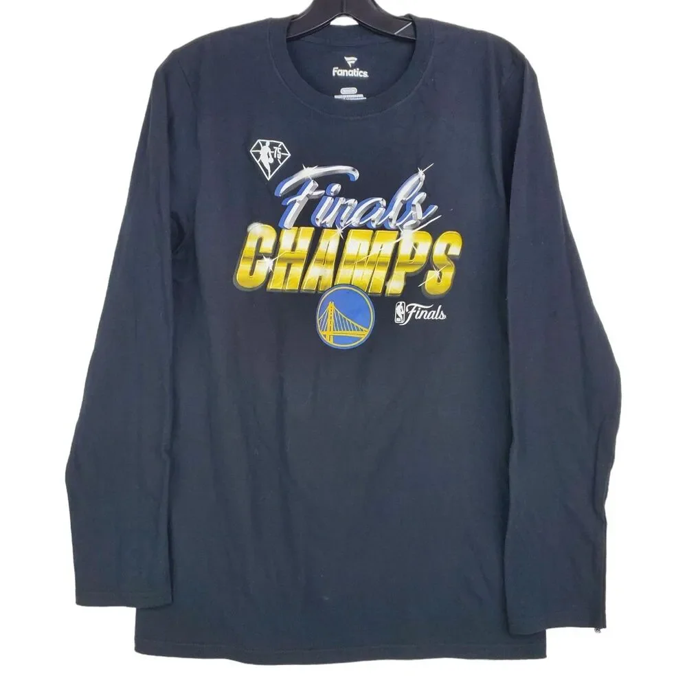 GOLDEN STATE WARRIORS Shirt Women Small Black FINALS CHAMPS 21/22 Autographs NBA